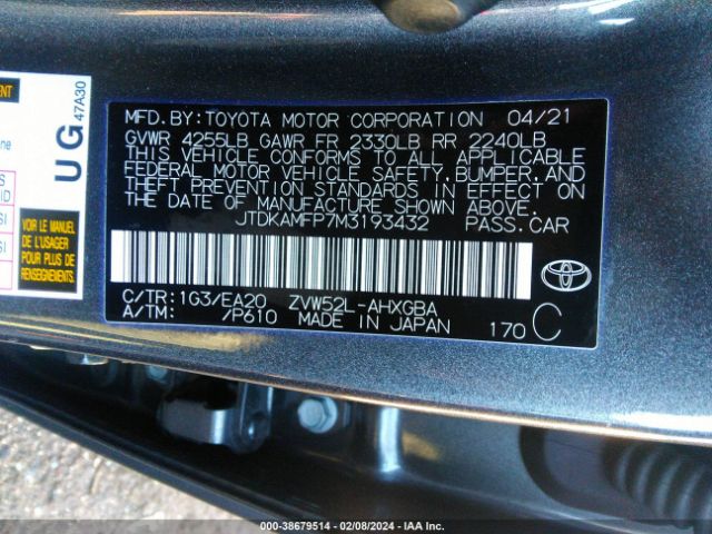 Photo 8 VIN: JTDKAMFP7M3193432 - TOYOTA PRIUS PRIME 