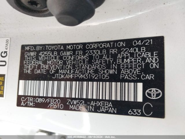 Photo 8 VIN: JTDKAMFP9M3192105 - TOYOTA PRIUS PRIME 