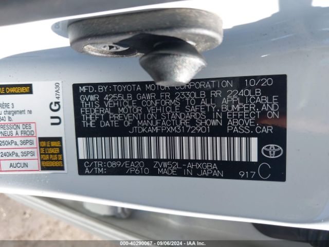 Photo 8 VIN: JTDKAMFPXM3172901 - TOYOTA PRIUS PRIME 