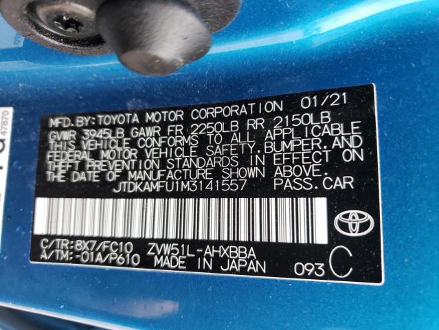 Photo 11 VIN: JTDKAMFU1M3141557 - TOYOTA PRIUS SPEC 