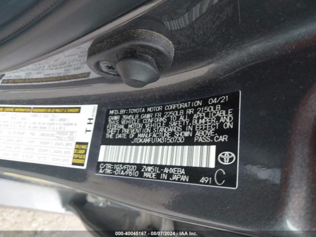 Photo 8 VIN: JTDKAMFU1M3150730 - TOYOTA PRIUS 