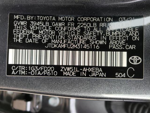 Photo 11 VIN: JTDKAMFU2M3145116 - TOYOTA PRIUS SPEC 