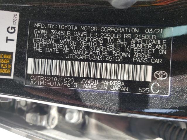 Photo 9 VIN: JTDKAMFU3M3145108 - TOYOTA PRIUS SPEC 