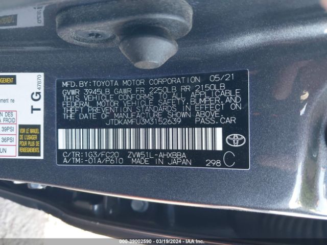 Photo 8 VIN: JTDKAMFU3M3152639 - TOYOTA PRIUS 