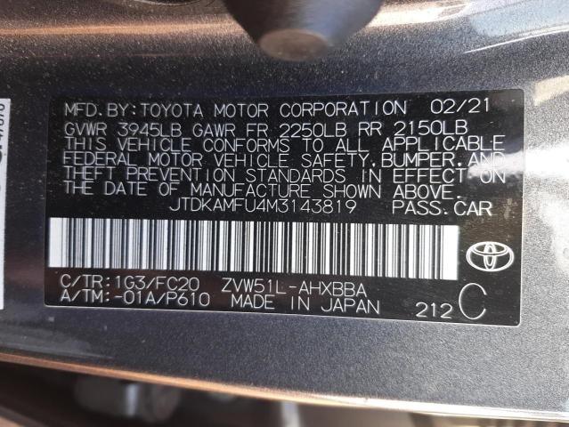 Photo 11 VIN: JTDKAMFU4M3143819 - TOYOTA PRIUS SPEC 