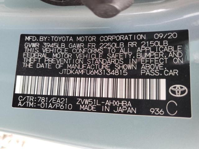 Photo 11 VIN: JTDKAMFU6M3134815 - TOYOTA PRIUS SPEC 