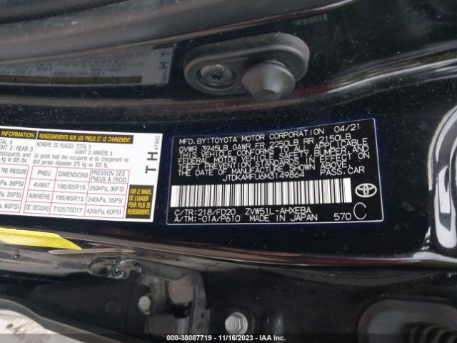 Photo 8 VIN: JTDKAMFU6M3149864 - TOYOTA PRIUS 