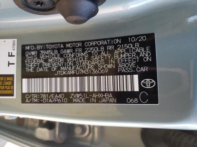 Photo 11 VIN: JTDKAMFU7M3136069 - TOYOTA PRIUS 