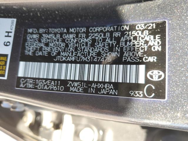 Photo 11 VIN: JTDKAMFU7M3147475 - TOYOTA PRIUS SPEC 