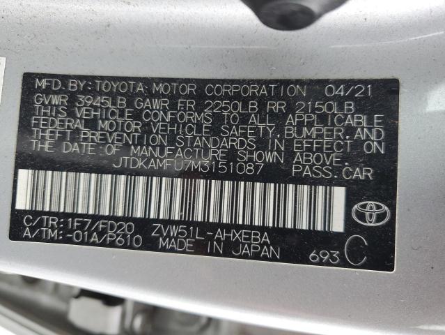 Photo 11 VIN: JTDKAMFU7M3151087 - TOYOTA PRIUS SPEC 