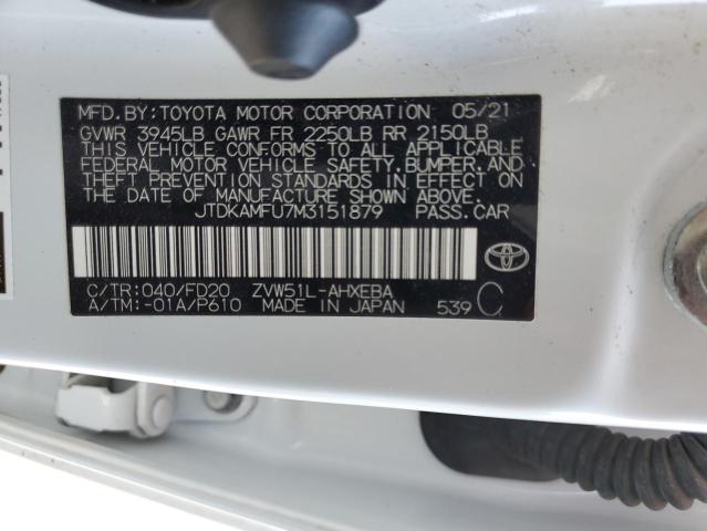 Photo 11 VIN: JTDKAMFU7M3151879 - TOYOTA PRIUS SPEC 