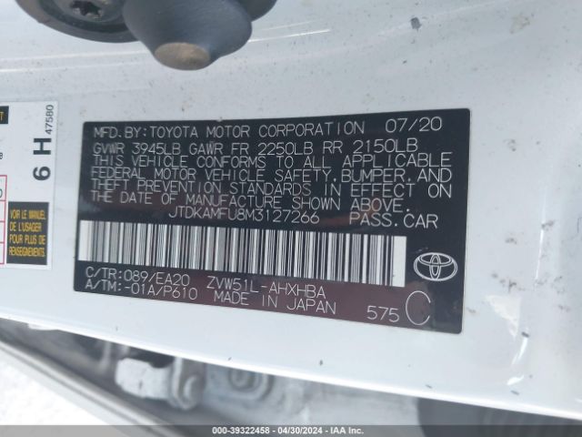 Photo 8 VIN: JTDKAMFU8M3127266 - TOYOTA PRIUS 