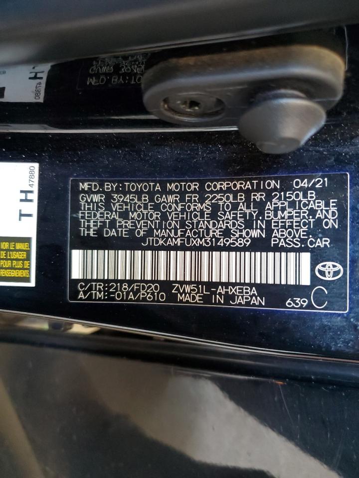 Photo 11 VIN: JTDKAMFUXM3149589 - TOYOTA PRIUS 