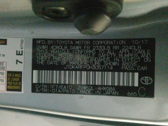 Photo 9 VIN: JTDKARFP0H3057114 - TOYOTA PRIUS 