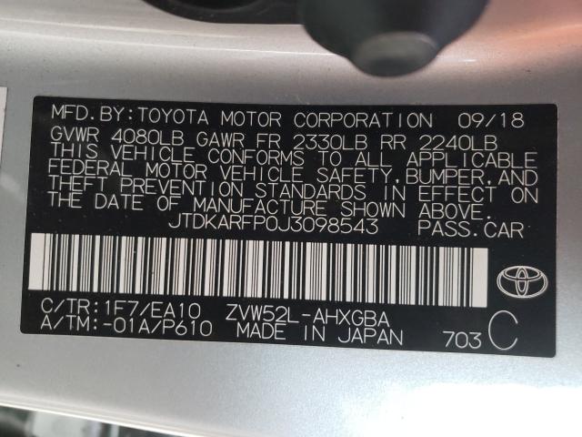 Photo 9 VIN: JTDKARFP0J3098543 - TOYOTA PRIUS PRIM 