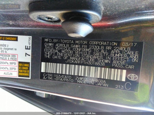 Photo 8 VIN: JTDKARFP1H3018838 - TOYOTA PRIUS PRIME 