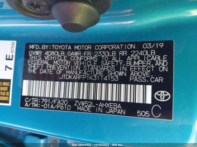 Photo 8 VIN: JTDKARFP1K3114153 - TOYOTA PRIUS PRIME 