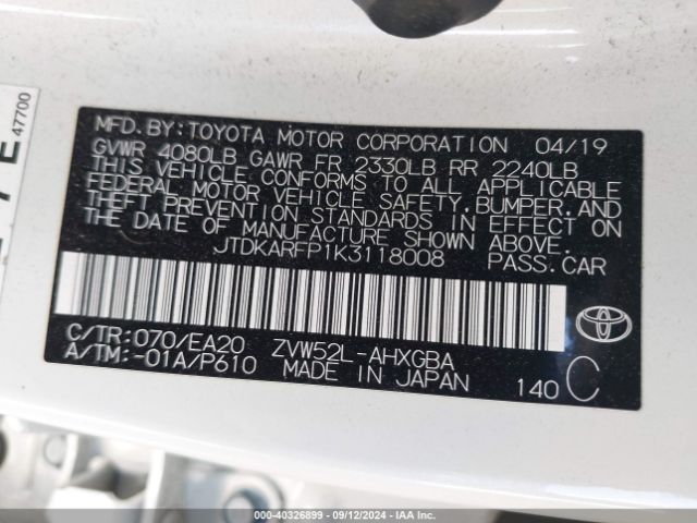 Photo 8 VIN: JTDKARFP1K3118008 - TOYOTA PRIUS PRIME 