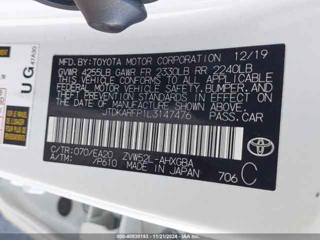 Photo 8 VIN: JTDKARFP1L3147476 - TOYOTA PRIUS PRIME 