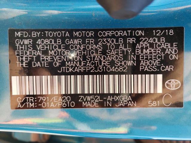 Photo 9 VIN: JTDKARFP2J3104682 - TOYOTA PRIUS PRIM 