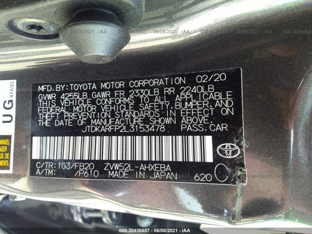 Photo 8 VIN: JTDKARFP2L3153478 - TOYOTA PRIUS PRIME 