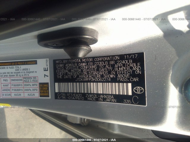 Photo 8 VIN: JTDKARFP3H3062274 - TOYOTA PRIUS PRIME 