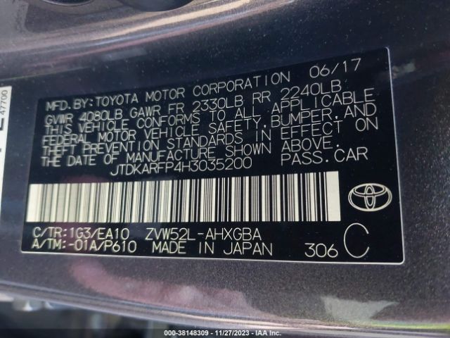 Photo 8 VIN: JTDKARFP4H3035200 - TOYOTA PRIUS PRIME 