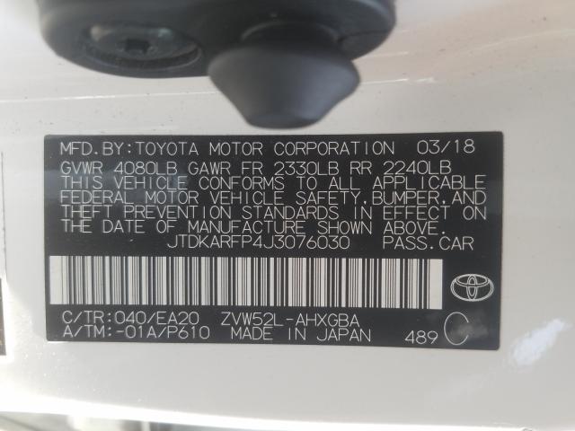 Photo 9 VIN: JTDKARFP4J3076030 - TOYOTA PRIUS PRIM 