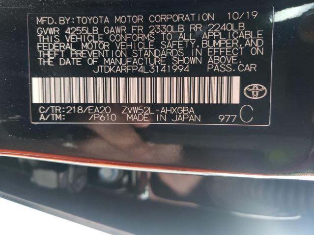 Photo 11 VIN: JTDKARFP4L3141994 - TOYOTA PRIUS PRIM 