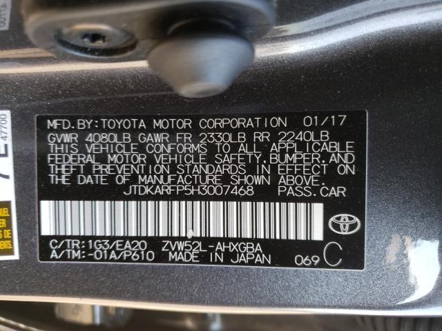 Photo 9 VIN: JTDKARFP5H3007468 - TOYOTA PRIUS PRIM 