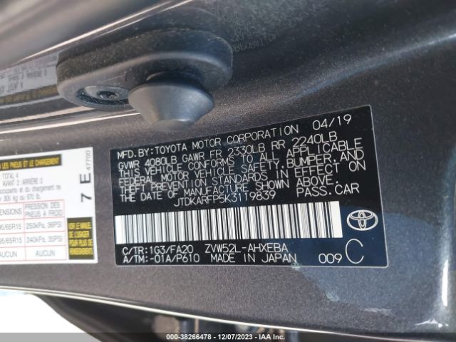 Photo 8 VIN: JTDKARFP5K3119839 - TOYOTA PRIUS PRIME 