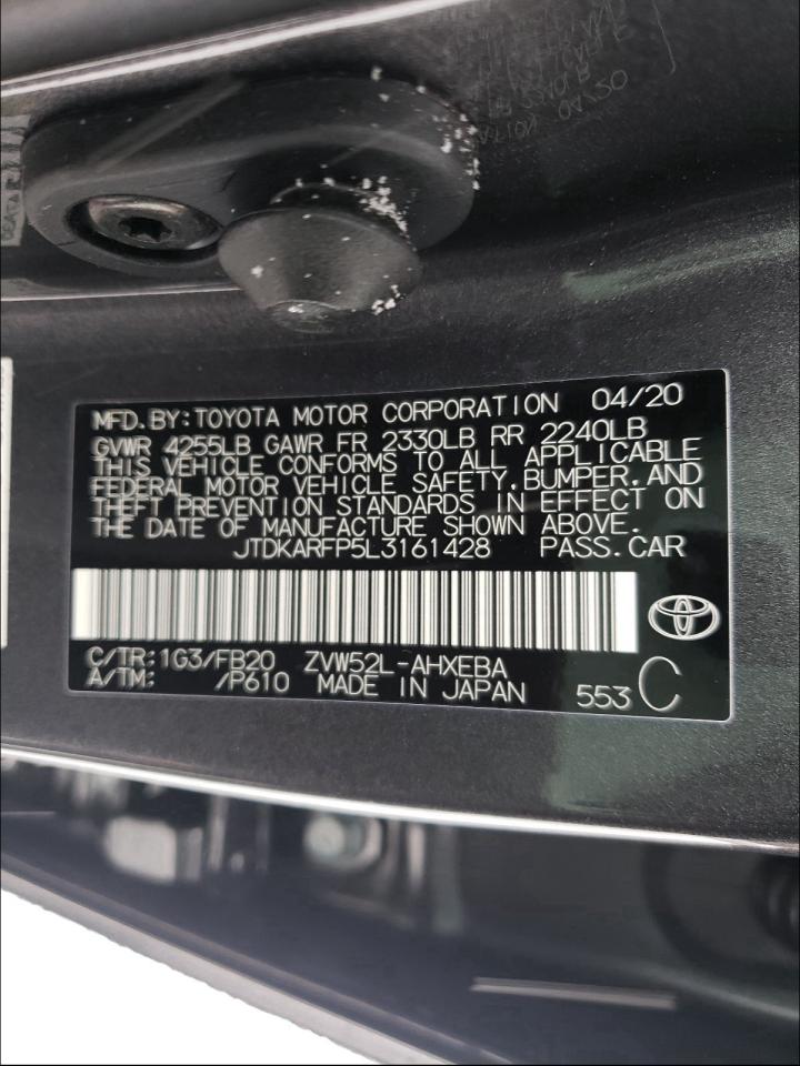 Photo 9 VIN: JTDKARFP5L3161428 - TOYOTA PRIUS PRIM 