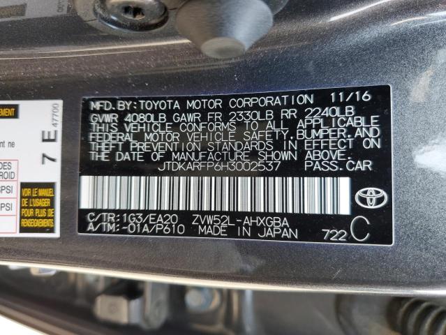 Photo 11 VIN: JTDKARFP6H3002537 - TOYOTA PRIUS PRIM 