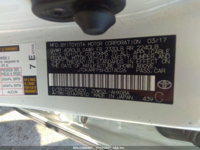 Photo 8 VIN: JTDKARFP6H3018026 - TOYOTA PRIUS PRIME 