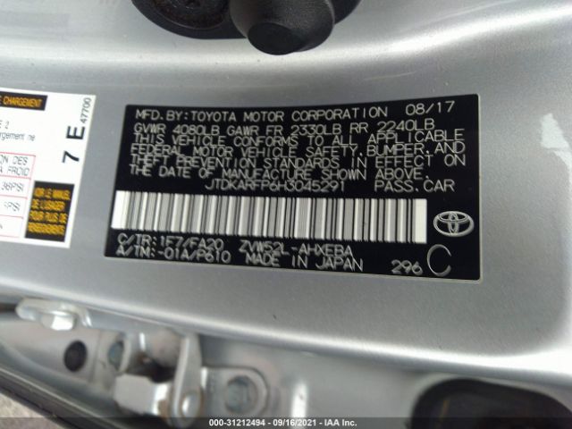 Photo 8 VIN: JTDKARFP6H3045291 - TOYOTA PRIUS PRIME 