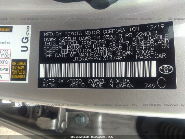 Photo 8 VIN: JTDKARFP6L3147487 - TOYOTA PRIUS PRIME 