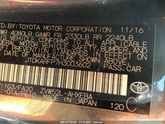 Photo 8 VIN: JTDKARFP7H3003602 - TOYOTA PRIUS PRIME 