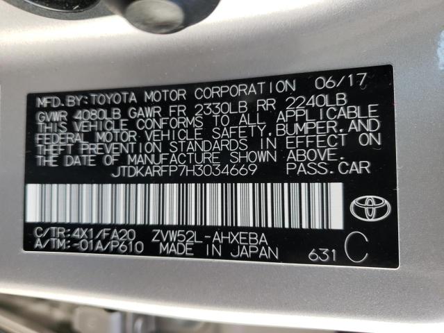 Photo 9 VIN: JTDKARFP7H3034669 - TOYOTA PRIUS PRIM 