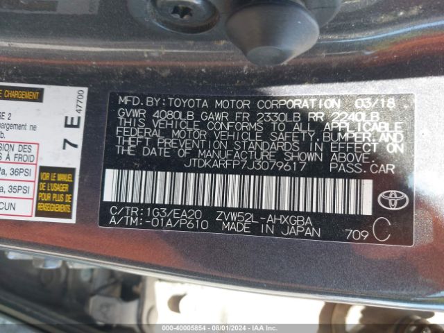 Photo 8 VIN: JTDKARFP7J3079617 - TOYOTA PRIUS PRIME 