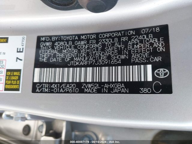 Photo 8 VIN: JTDKARFP7J3091654 - TOYOTA PRIUS PRIME 