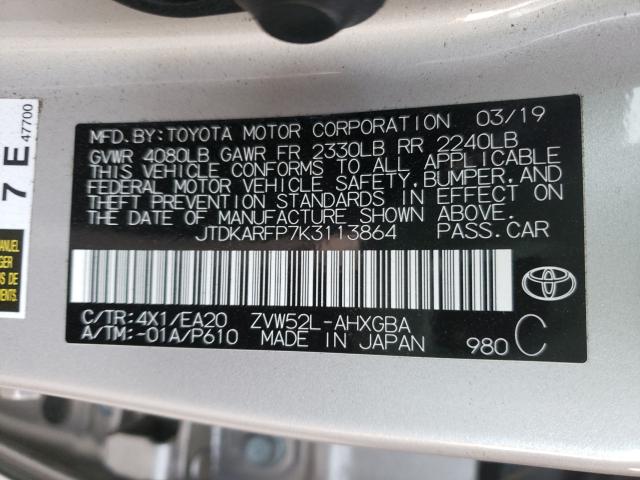 Photo 9 VIN: JTDKARFP7K3113864 - TOYOTA PRIUS 