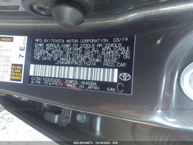 Photo 8 VIN: JTDKARFP7K3115274 - TOYOTA PRIUS PRIME 