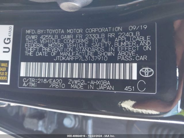 Photo 8 VIN: JTDKARFP7L3137910 - TOYOTA PRIUS PRIME 