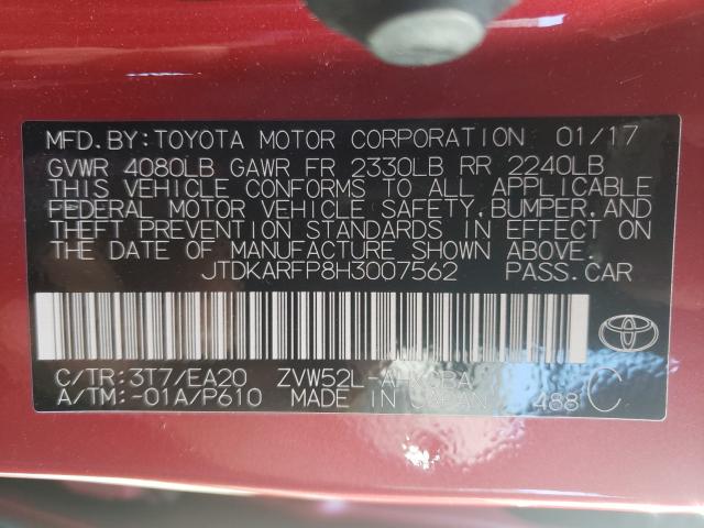 Photo 9 VIN: JTDKARFP8H3007562 - TOYOTA PRIUS PRIM 