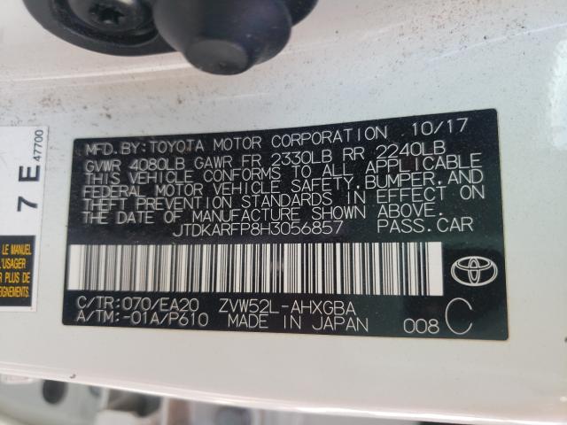 Photo 9 VIN: JTDKARFP8H3056857 - TOYOTA PRIUS PRIM 