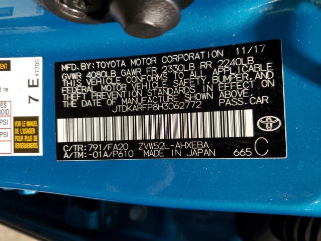 Photo 11 VIN: JTDKARFP8H3062772 - TOYOTA PRIUS 