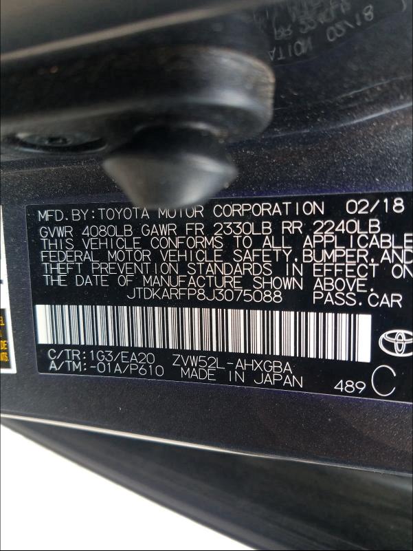 Photo 9 VIN: JTDKARFP8J3075088 - TOYOTA PRIUS PRIM 