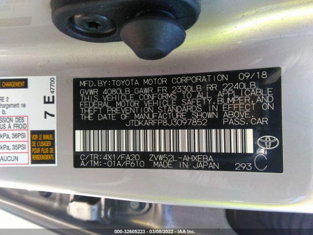 Photo 8 VIN: JTDKARFP8J3097852 - TOYOTA PRIUS PRIM 