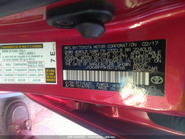 Photo 8 VIN: JTDKARFP9H3012768 - TOYOTA PRIUS 