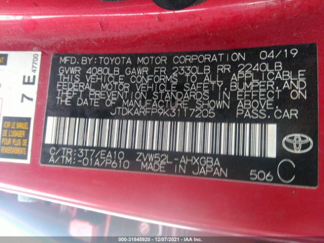 Photo 8 VIN: JTDKARFP9K3117205 - TOYOTA PRIUS PRIME 